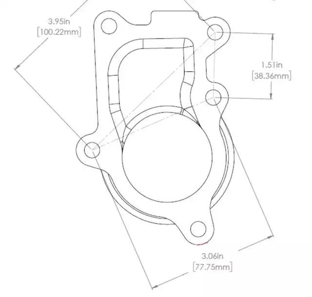 Downpipe flange Holset HE221W #7 (5-bolt) Stainless steel