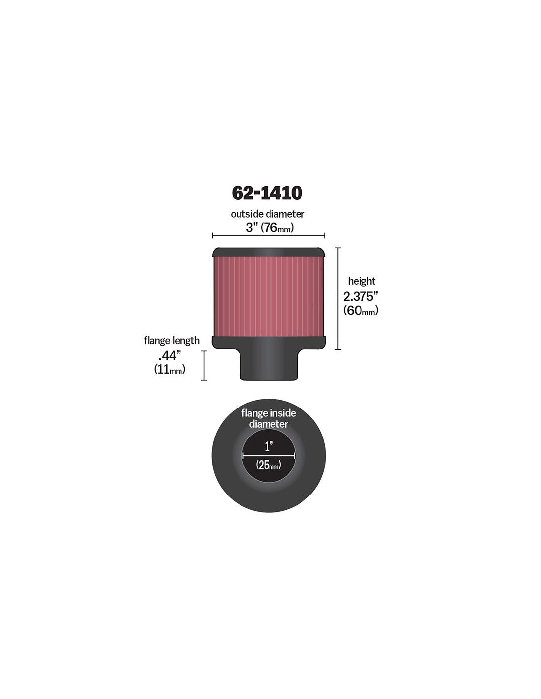 K&N Crankcase filter 25mm | 1"